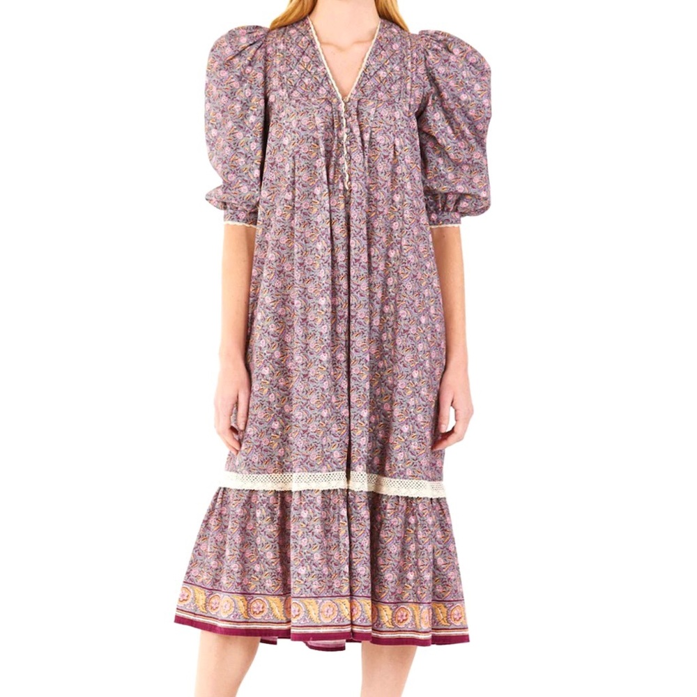 $445 HUNTER BELL Bowen Floral Tie Dress